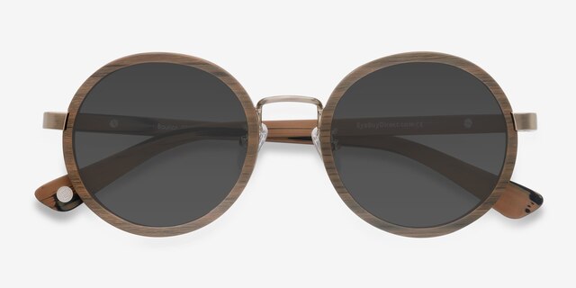 Bounce Brown Wood-textureSunglass Frames from EyeBuyDirect, Closed View