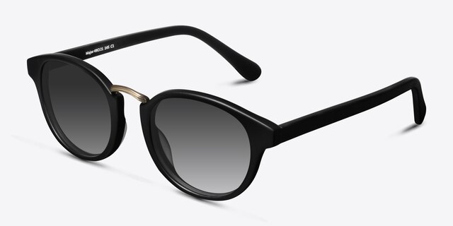 Major Noir AcétateSoleil de Lunette de vue d'EyeBuyDirect, Vue d'Angle