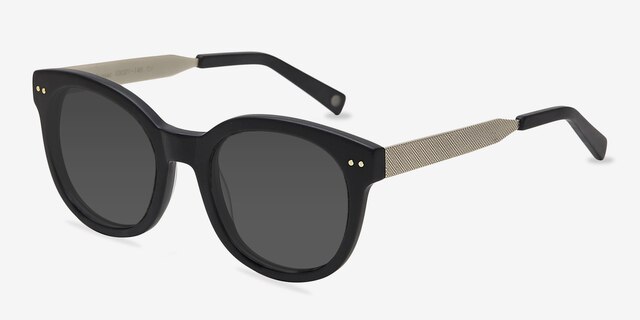 Till Sunset Matte Black Acetate-metalSunglass Frames from EyeBuyDirect, Angle View
