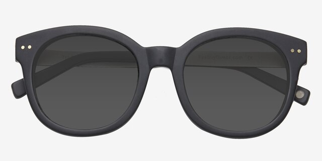 Till Sunset Matte Black Acetate-metalSunglass Frames from EyeBuyDirect, Closed View
