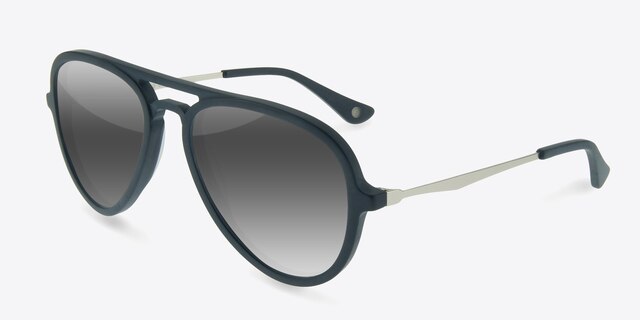 Riot Matte Blue AcetateSunglass Frames from EyeBuyDirect, Angle View