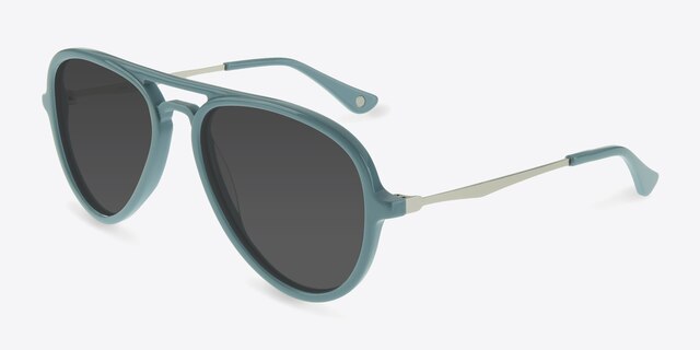 Riot Light Blue AcetateSunglass Frames from EyeBuyDirect, Angle View