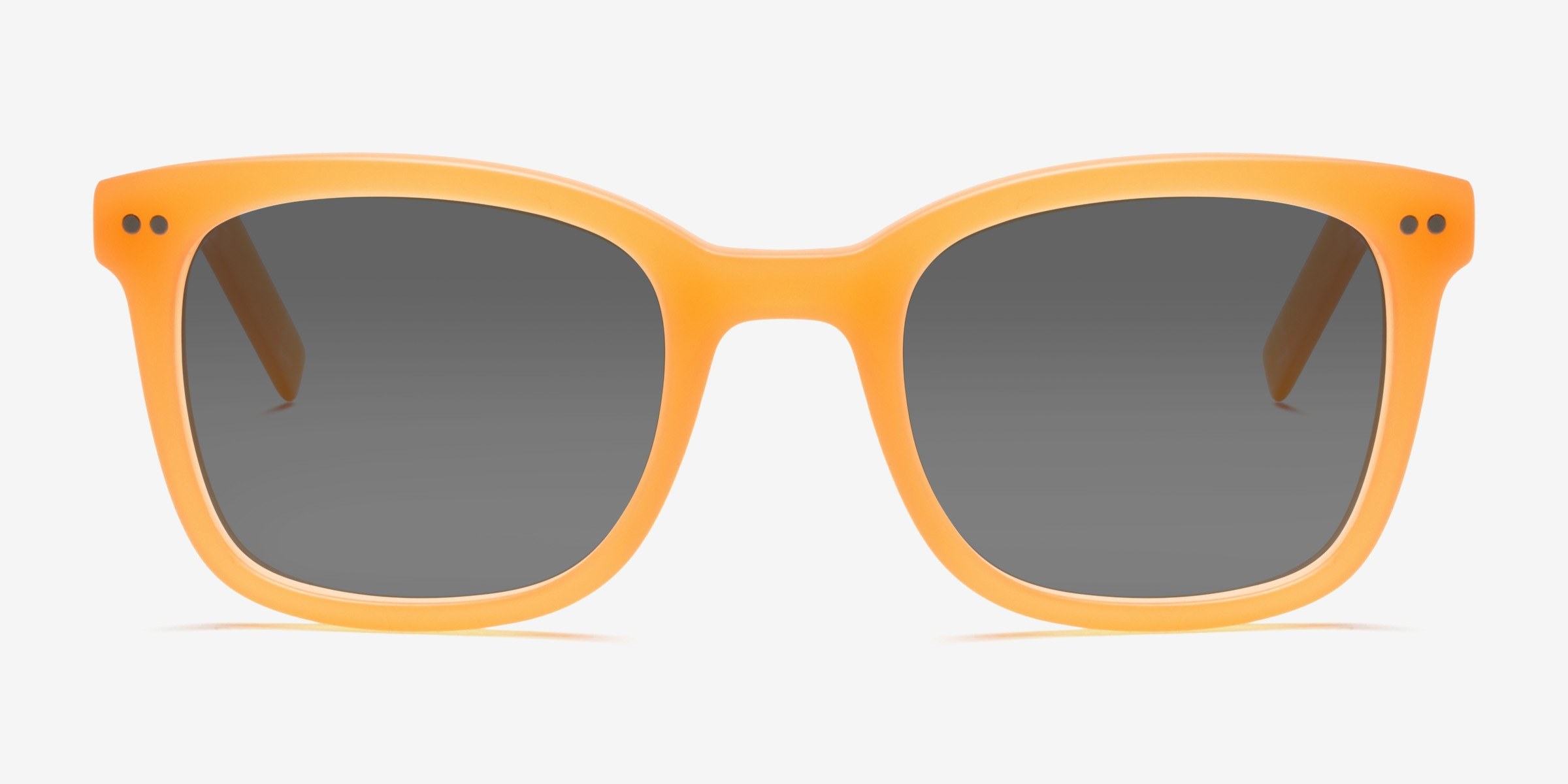 Peach - Square Matte Orange Frame Sunglasses For Women | Eyebuydirect