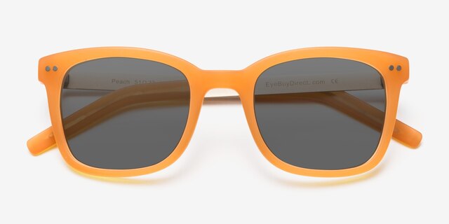 Peach Matte Orange AcetateSunglass Frames from EyeBuyDirect, Closed View