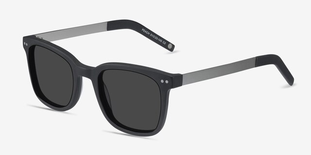 Peach Matte Black AcetateSunglass Frames from EyeBuyDirect, Angle View