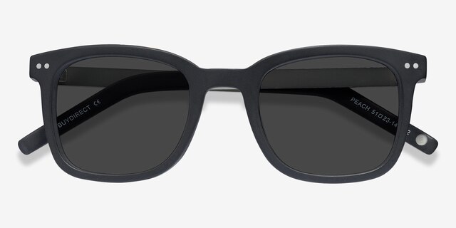 Peach Matte Black AcetateSunglass Frames from EyeBuyDirect, Closed View
