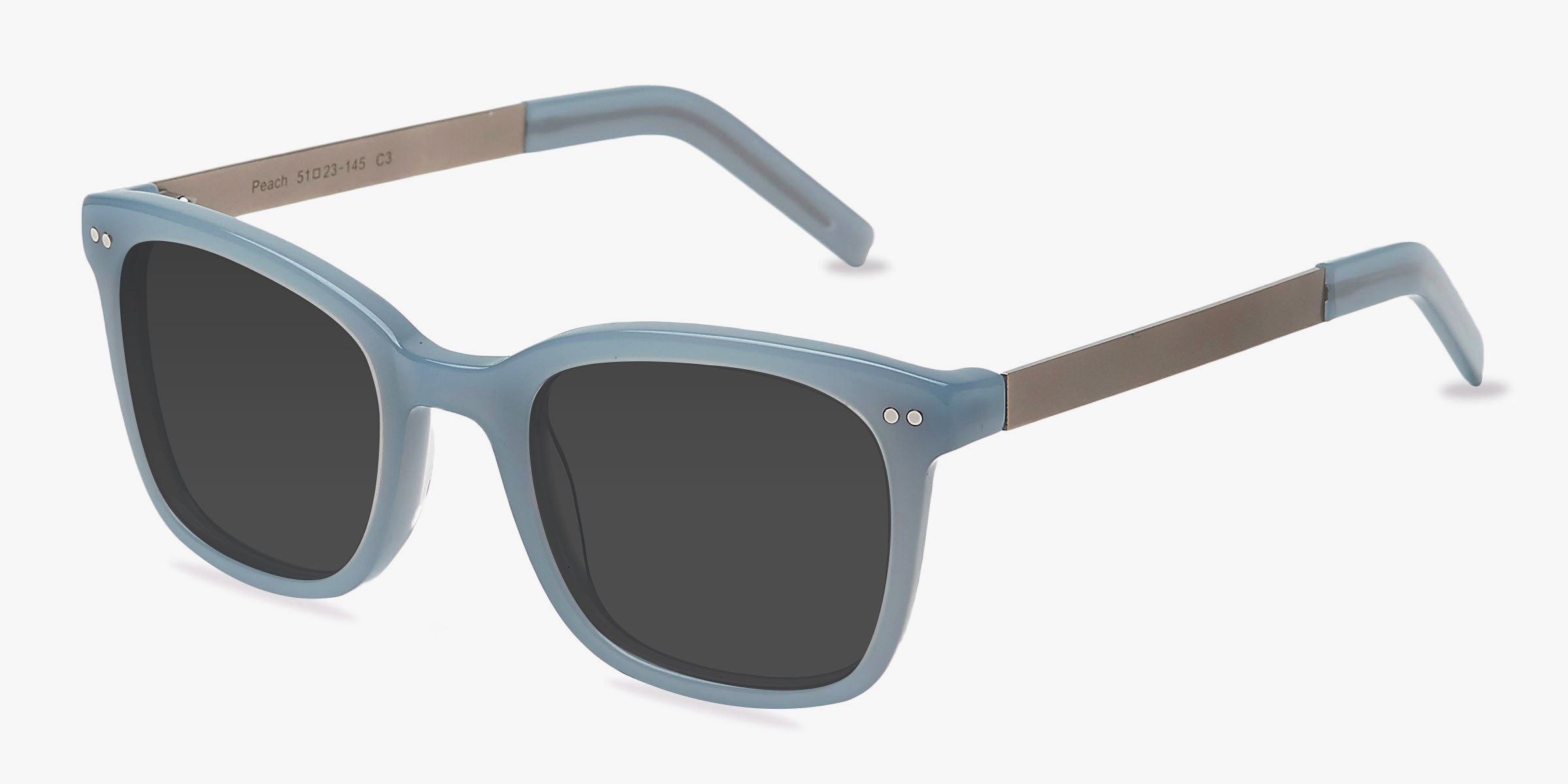 Peach Square frame Acetate Sunglasses Tan Medium Acetate Square Tinted Sunglasses with Light  main image 3
