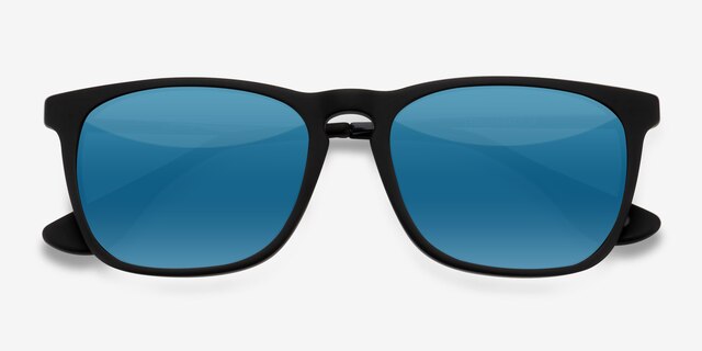 Bogota Matte Black Acetate-metalSunglass Frames from EyeBuyDirect, Closed View