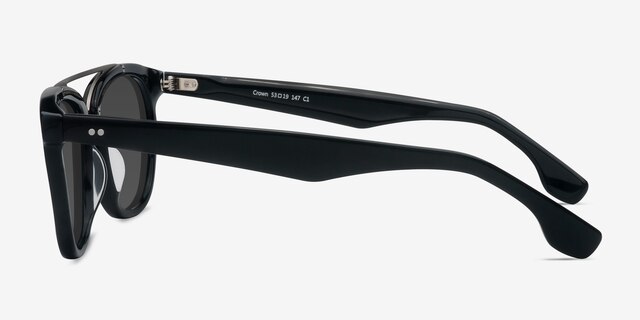 Crown Black AcetateSunglass Frames from EyeBuyDirect, Side View