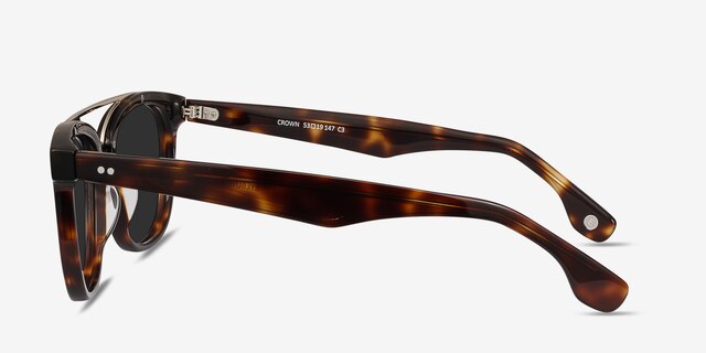 Crown Tortoise AcetateSunglass Frames from EyeBuyDirect, Side View
