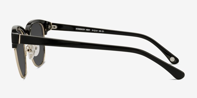 Somebody New Black Acetate-metalSunglass Frames from EyeBuyDirect, Side View