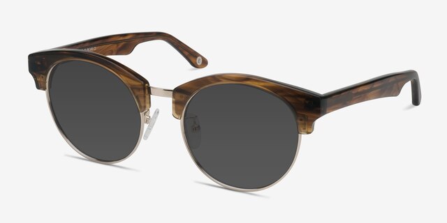 Starlet Brown Striped AcetateSunglass Frames from EyeBuyDirect, Angle View