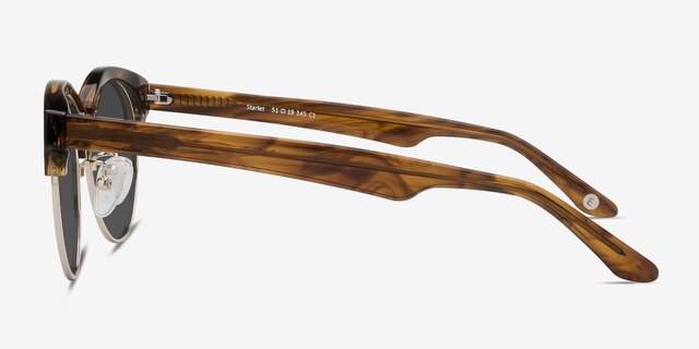 Starlet Brown Striped AcetateSunglass Frames from EyeBuyDirect, Side View