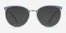 Crush Frosted Blue Acetate-metalSoleil de Lunette de vue d'EyeBuyDirect, Vue de Face