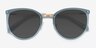 Crush Frosted Blue Acetate-metalSoleil de Lunette de vue d'EyeBuyDirect, Vue Rapprochée
