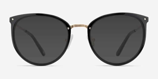 Crush Black Acetate-metalSunglass Frames from EyeBuyDirect, Front View