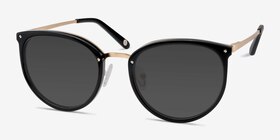 Crush Noir Acetate-metal Soleil de Lunette de vue d'EyeBuyDirect, Vue d'Angle