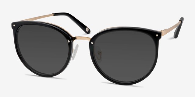 Crush Black Acetate-metalSunglass Frames from EyeBuyDirect, Angle View