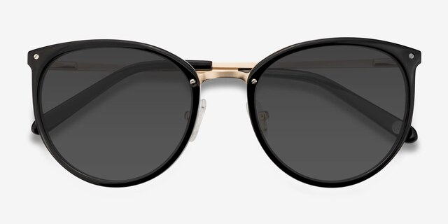 Crush Black Acetate-metalSunglass Frames from EyeBuyDirect, Closed View