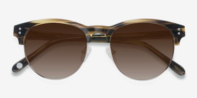 College Brown AcetateSunglass Frames from EyeBuyDirect, Closed View