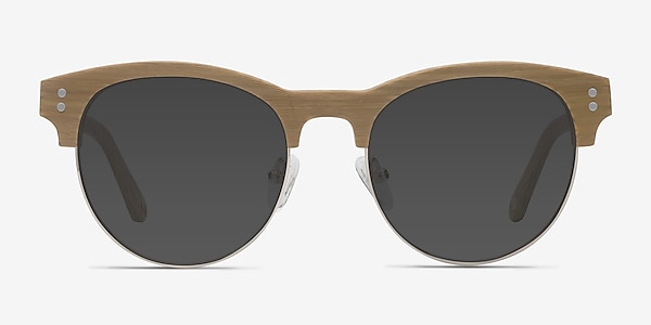 College Yellow Wood-texture Sunglass Frames