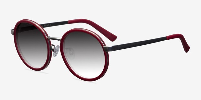 Lady Bird Matte Red AcetateSunglass Frames from EyeBuyDirect, Angle View