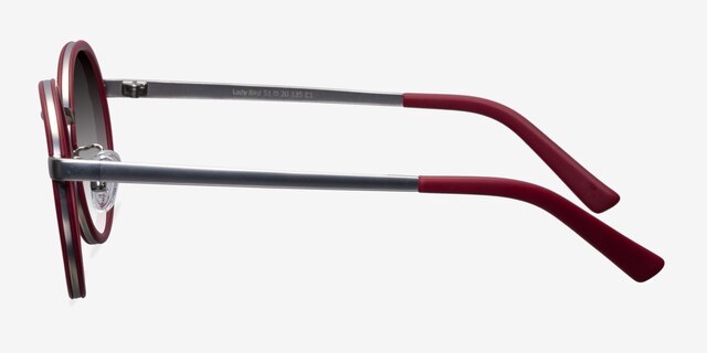 Lady Bird Matte Red AcetateSunglass Frames from EyeBuyDirect, Side View