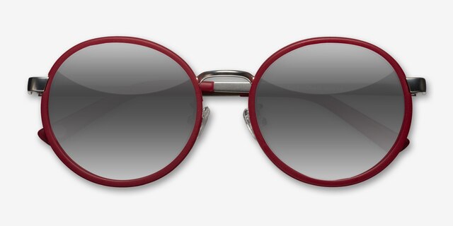 Lady Bird Matte Red AcetateSunglass Frames from EyeBuyDirect, Closed View
