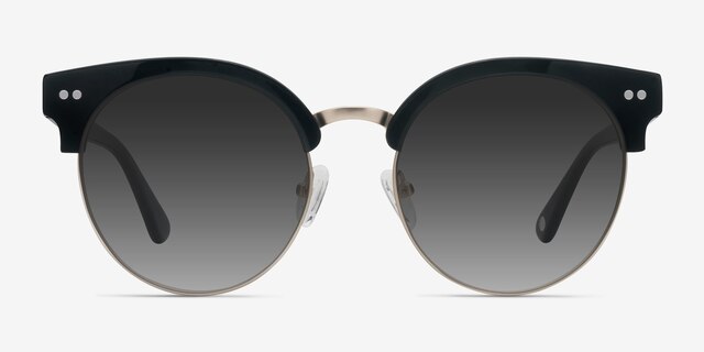 Silicate Black AcetateSunglass Frames from EyeBuyDirect, Front View