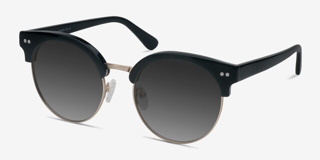Silicate Black AcetateSunglass Frames from EyeBuyDirect, Angle View
