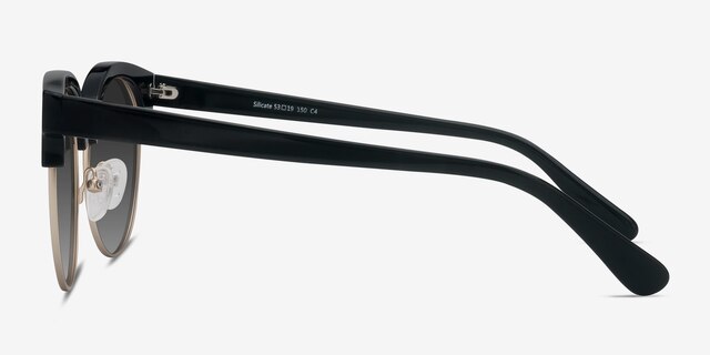 Silicate Black AcetateSunglass Frames from EyeBuyDirect, Side View