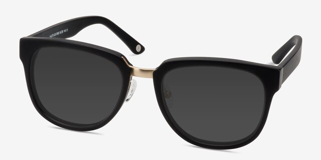 Haute Couture Matte Black Acetate-metalSunglass Frames from EyeBuyDirect, Angle View