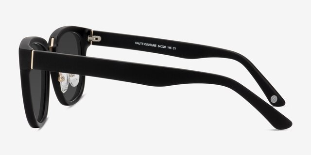 Haute Couture Matte Black Acetate-metalSunglass Frames from EyeBuyDirect, Side View