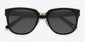 Haute Couture Matte Black Acetate-metalSunglass Frames from EyeBuyDirect, Closed View