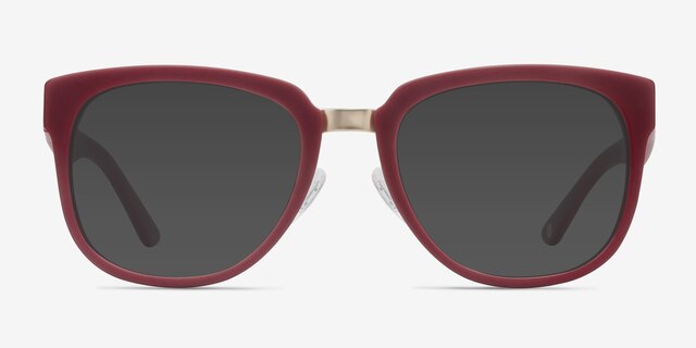Haute Couture Dark Red AcétateSoleil de Lunette de vue d'EyeBuyDirect, Vue de Face