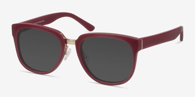Haute Couture Dark Red AcétateSoleil de Lunette de vue d'EyeBuyDirect, Vue d'Angle