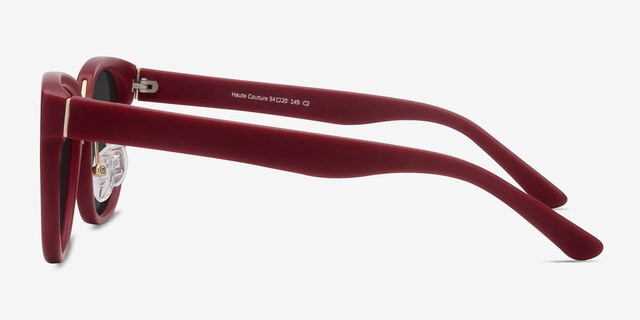 Haute Couture Dark Red AcétateSoleil de Lunette de vue d'EyeBuyDirect, Vue de Côté