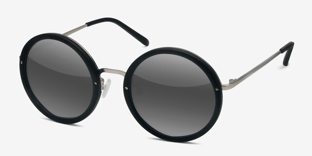 Well Black AcetateSunglass Frames from EyeBuyDirect, Angle View