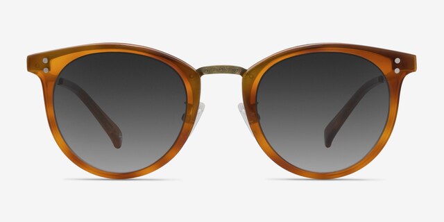 Sun Nostalgia Cinnamon Acetate-metalSunglass Frames from EyeBuyDirect, Front View