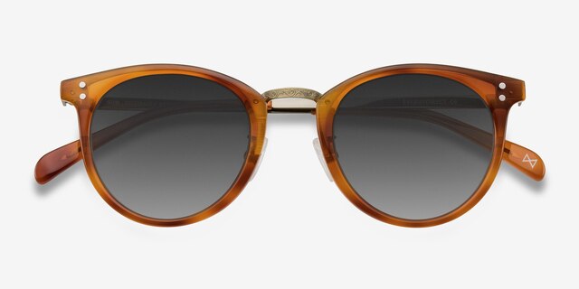 Sun Nostalgia Cinnamon Acetate-metalSunglass Frames from EyeBuyDirect, Closed View