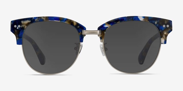 Swift Blue Mosaic AcetateSunglass Frames from EyeBuyDirect, Front View