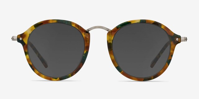 Atmos Green Floral AcetateSunglass Frames from EyeBuyDirect, Front View
