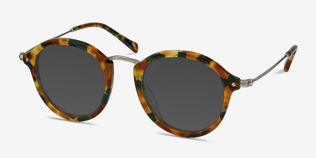 Atmos Green Floral AcetateSunglass Frames from EyeBuyDirect, Angle View