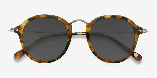 Atmos Green Floral AcetateSunglass Frames from EyeBuyDirect, Closed View
