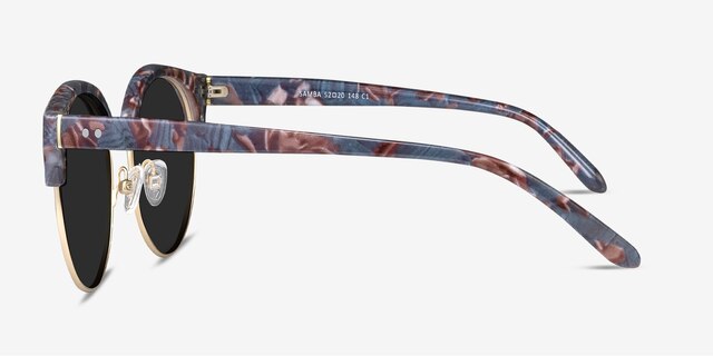 Samba Floral Gold Plastic-metalSunglass Frames from EyeBuyDirect, Side View