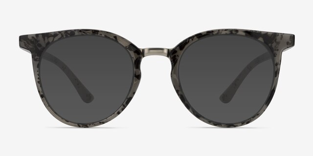 Lulu Gray Floral MetalSunglass Frames from EyeBuyDirect, Front View