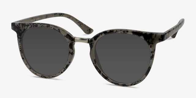 Lulu Gray Floral MetalSunglass Frames from EyeBuyDirect, Angle View