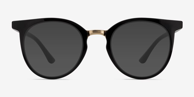Lulu Noir Plastic-metalSoleil de Lunette de vue d'EyeBuyDirect, Vue de Face