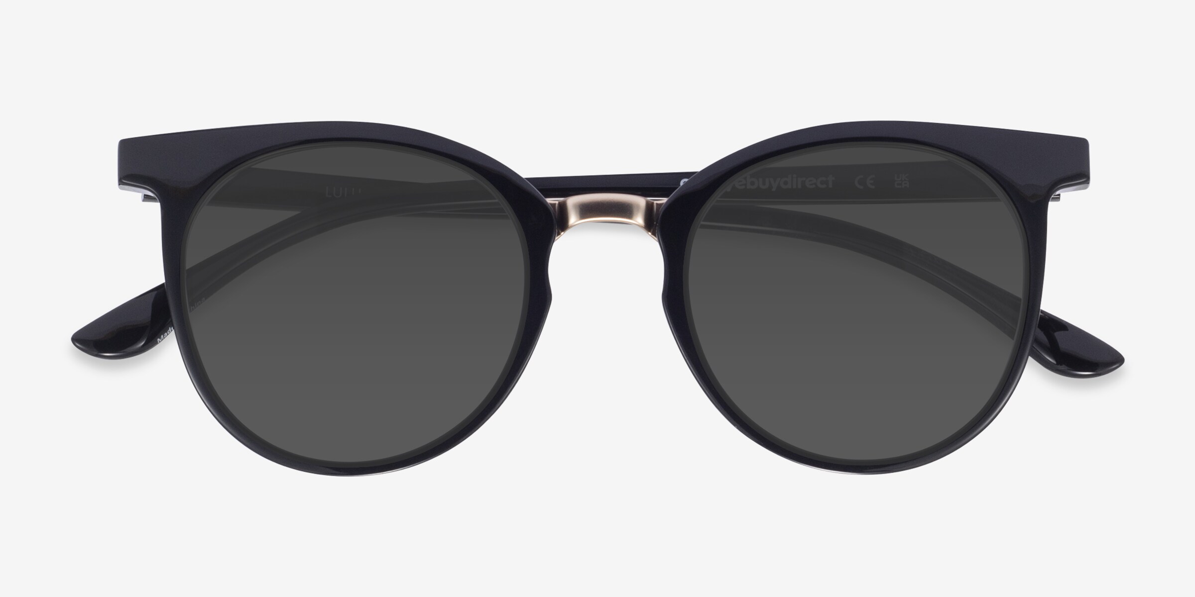 Lulu - Round Black Frame Sunglasses For Women | Eyebuydirect