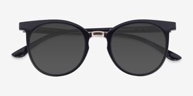 Lulu Noir Plastic-metal Soleil de Lunette de vue d'EyeBuyDirect, Vue Rapprochée